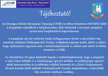 Tájékoztató - Autópálya