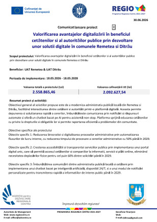 Comunicare lansare proiect