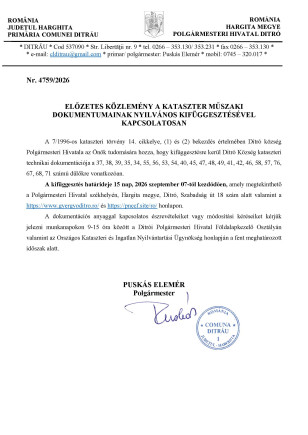 ELŐZETES KÖZLEMÉNY