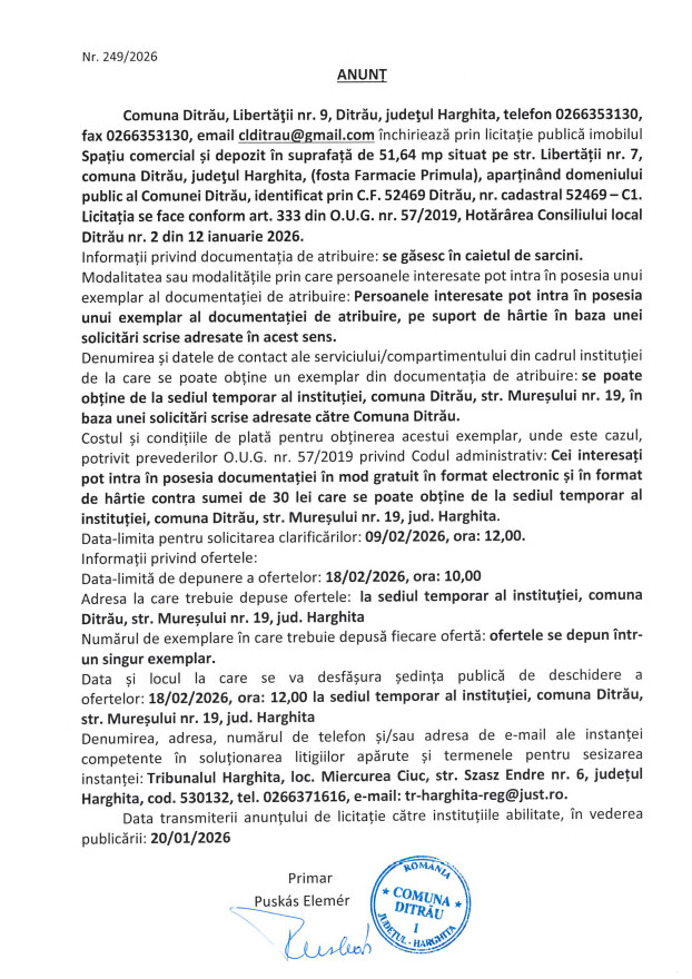 Anunt 20.01.2026.