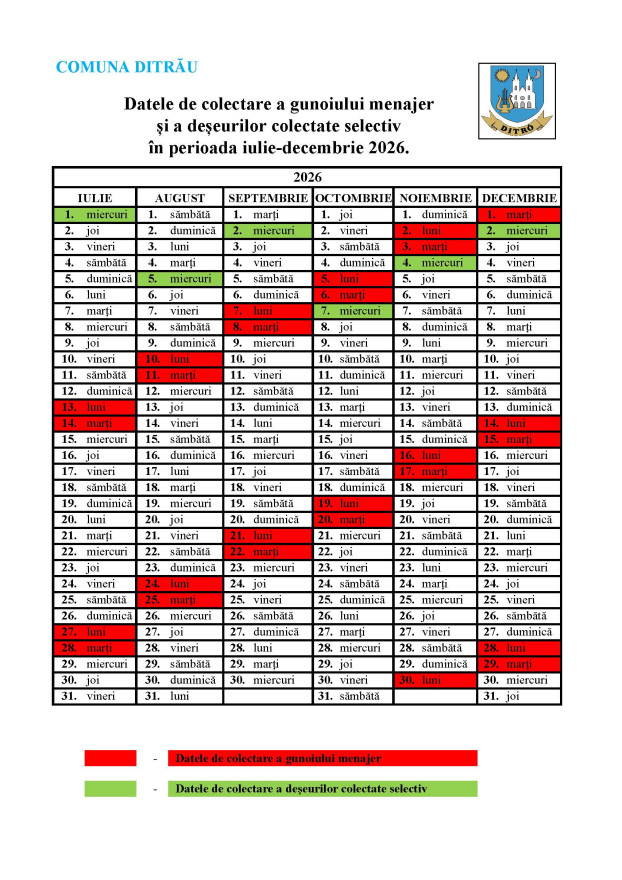 Colectarea gunoiului menajer și a deșeurilor colectate selectiv